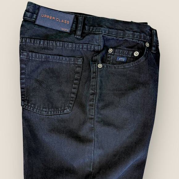 Upper Class Sports Black Denim Jeans Kick Flare Mid Rise Slim Fit Women Size 30 - Picture 3 of 11